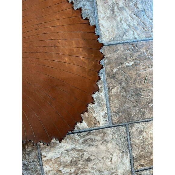 Vtg 1970's Solid Copper Hackberry Leaf Decorative Serving Dish Hand Hammered - Picture 4 of 10